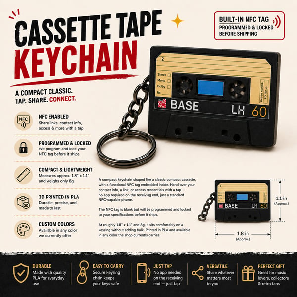 Cassette Tape NFC Keychain